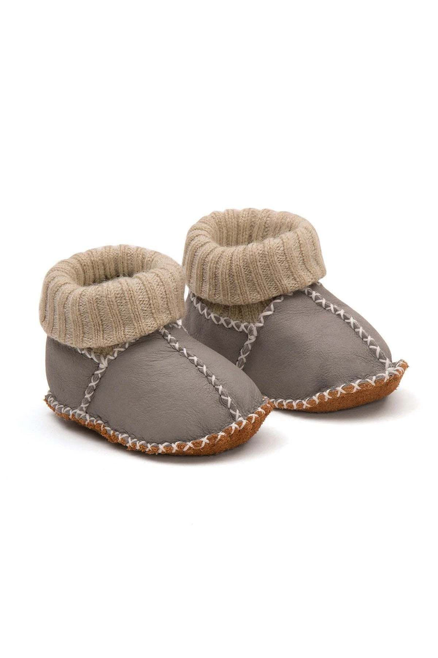 Pegia Shearling Baby Booties 141204  - Grey