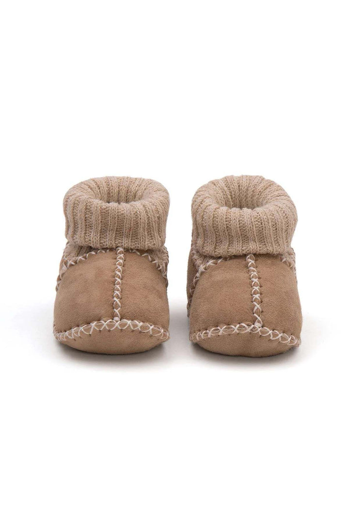 Pegia Shearling Baby Booties 141204  - Stone