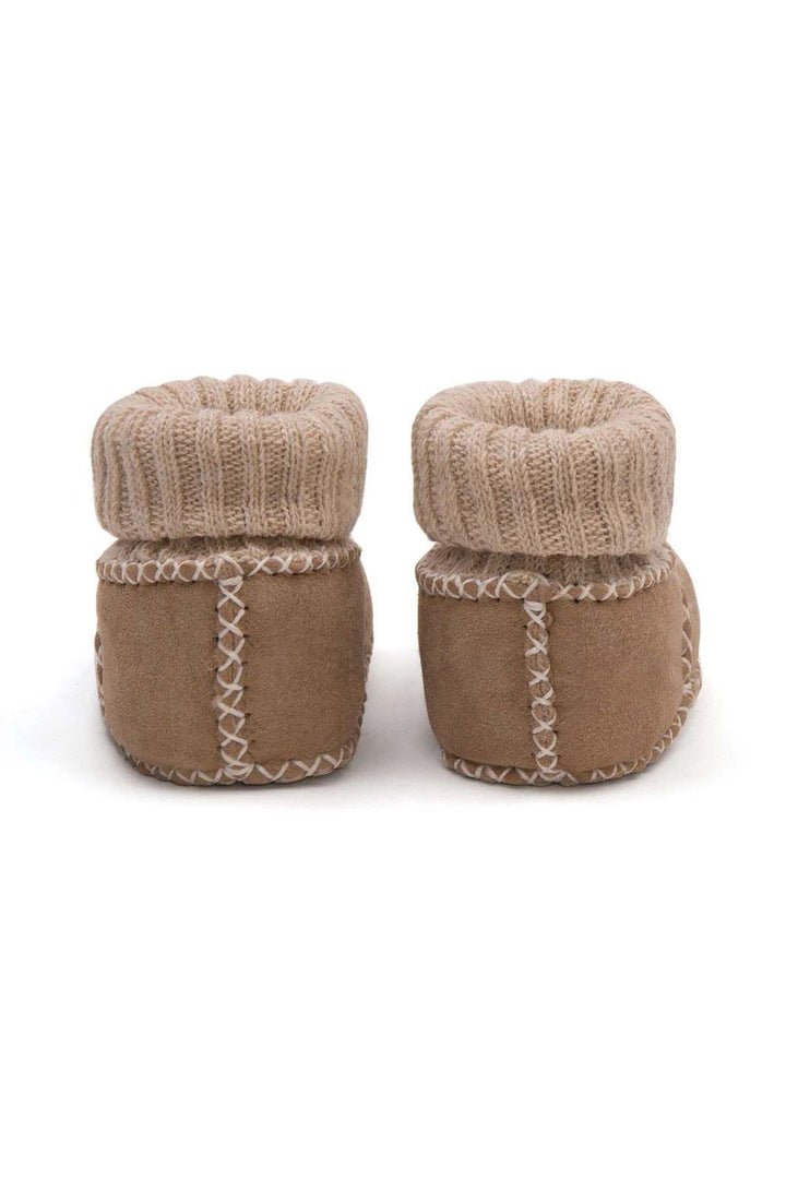 Pegia Shearling Baby Booties 141204  - Stone