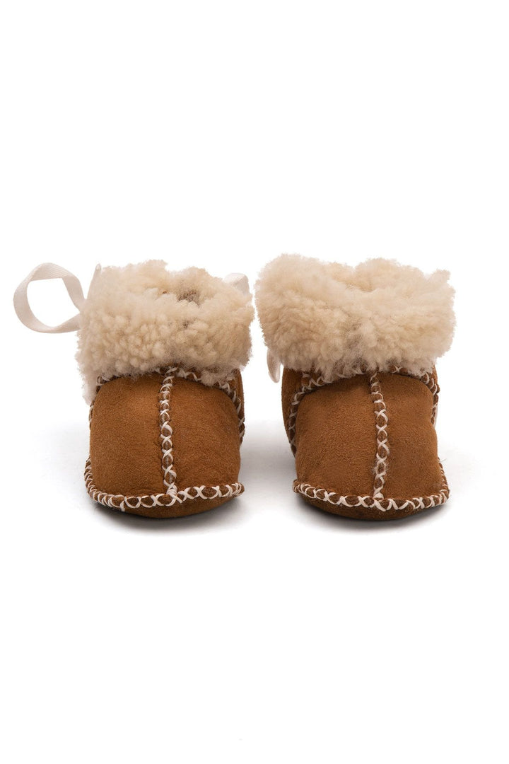 Pegia Shearling Baby Booties 141205  - Chestnut