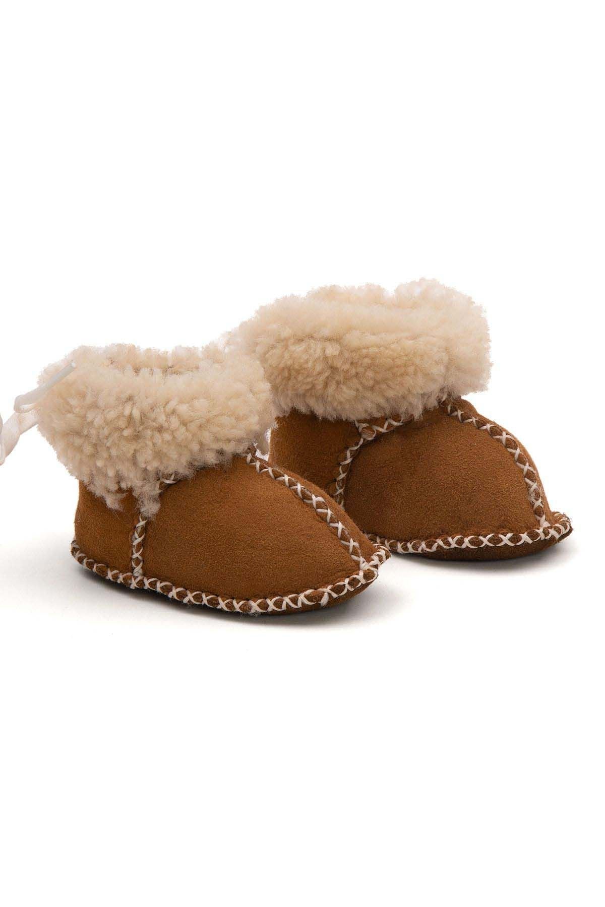 Pegia Shearling Baby Booties 141205  - Chestnut