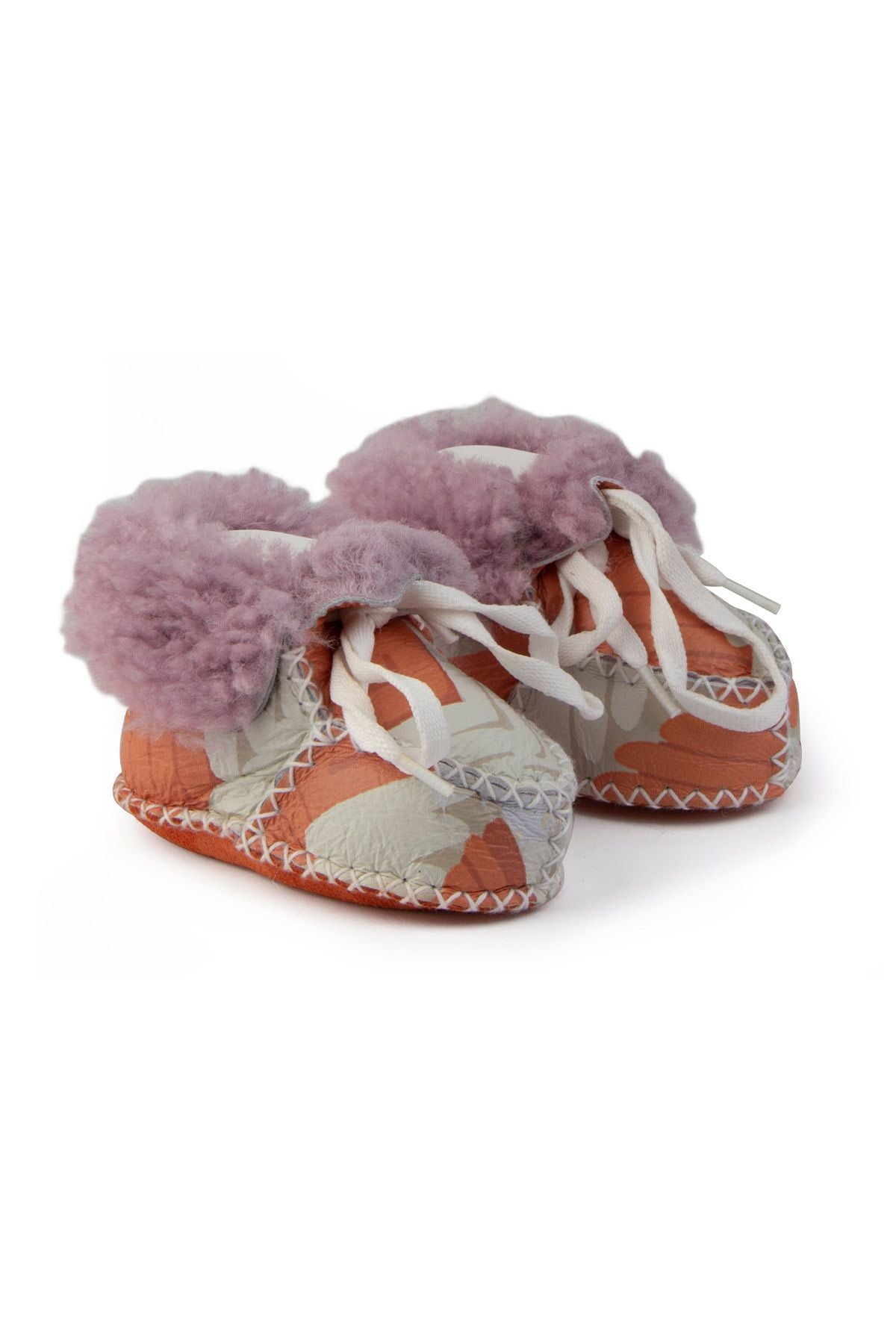 Pegia Shearling Baby's Booties 141213  - Orange
