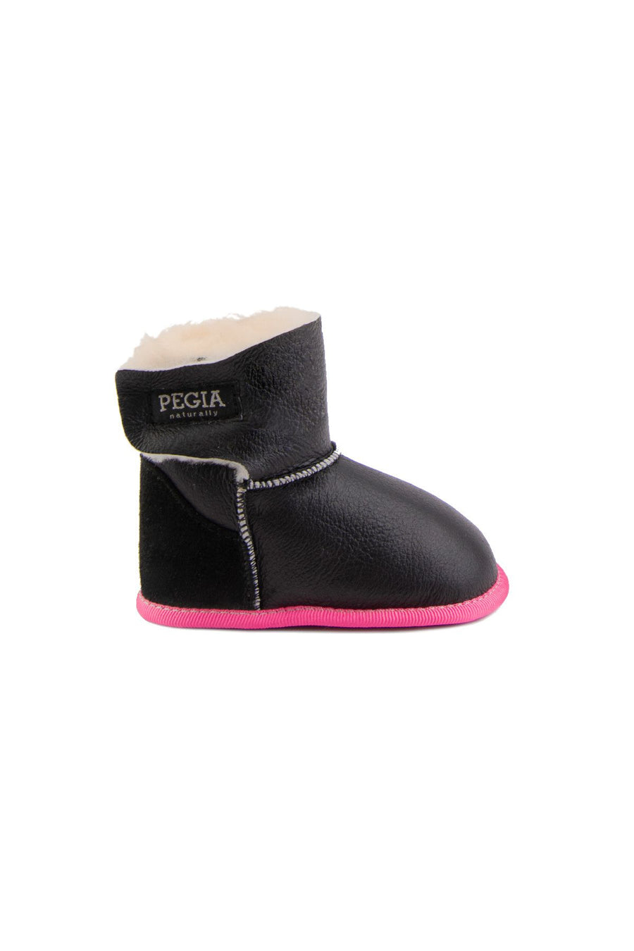 Pegia Sheepskin Velcro Baby Booties 141221  - Rose