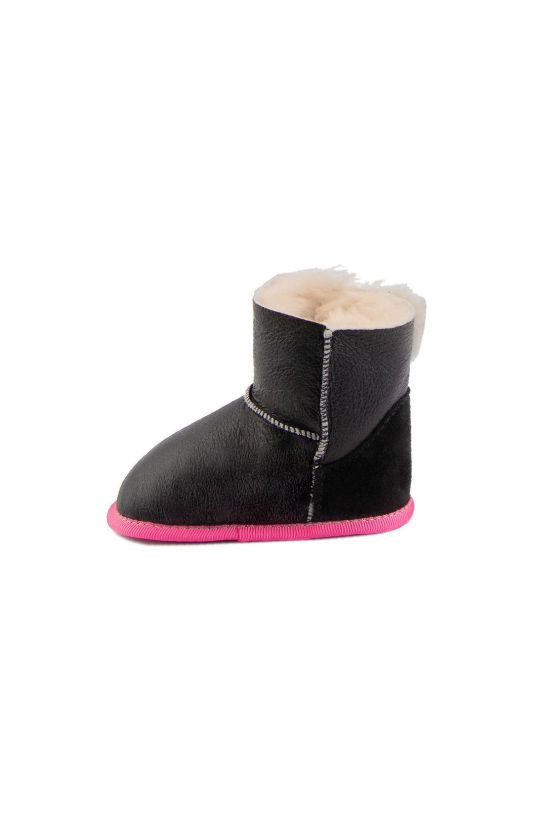 Pegia Sheepskin Velcro Baby Booties 141221  - Rose
