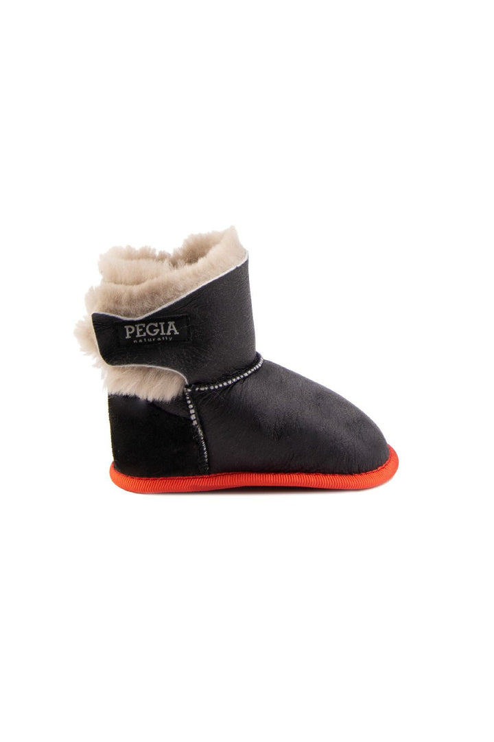 Pegia Sheepskin Velcro Baby Booties 141221  - Red
