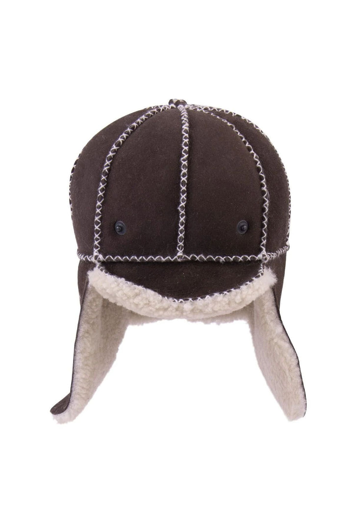Pegia Genuine Sheepskin Kids Hat 142103  - Mocha