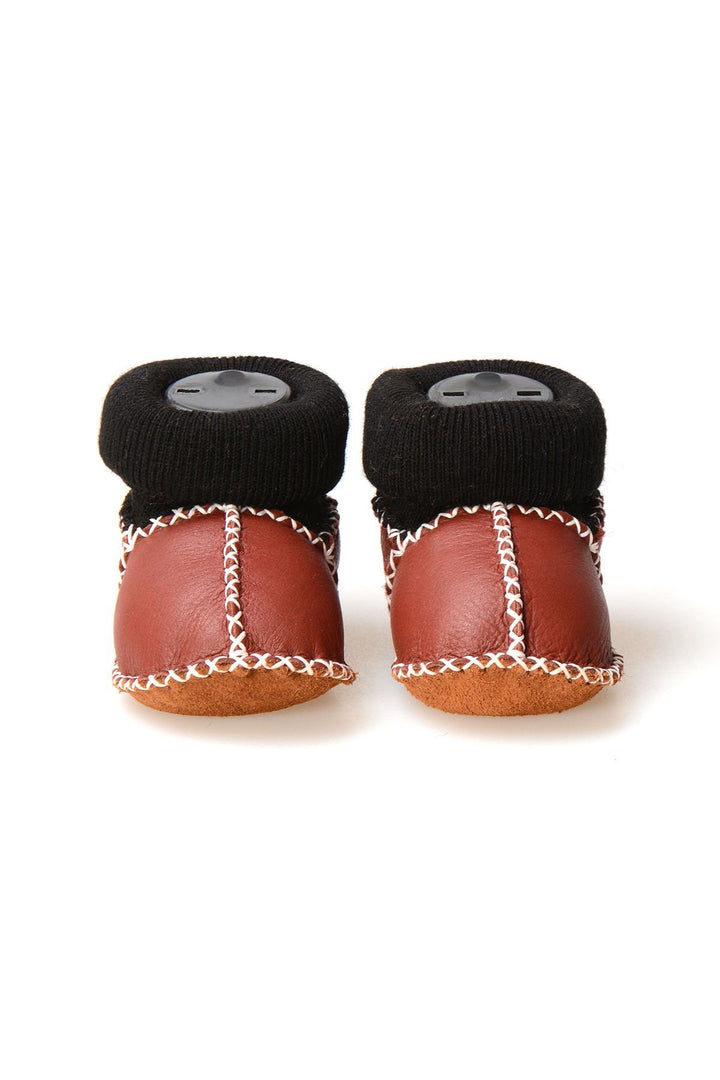 Pegia Shearling Baby's Booties With Socks 141107  - Burgundy