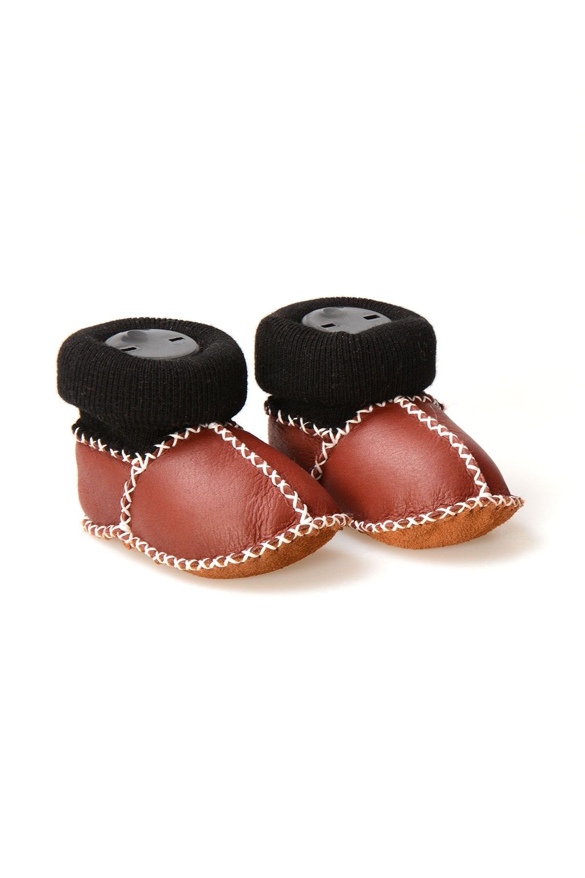 Pegia Shearling Baby's Booties With Socks 141107  - Burgundy