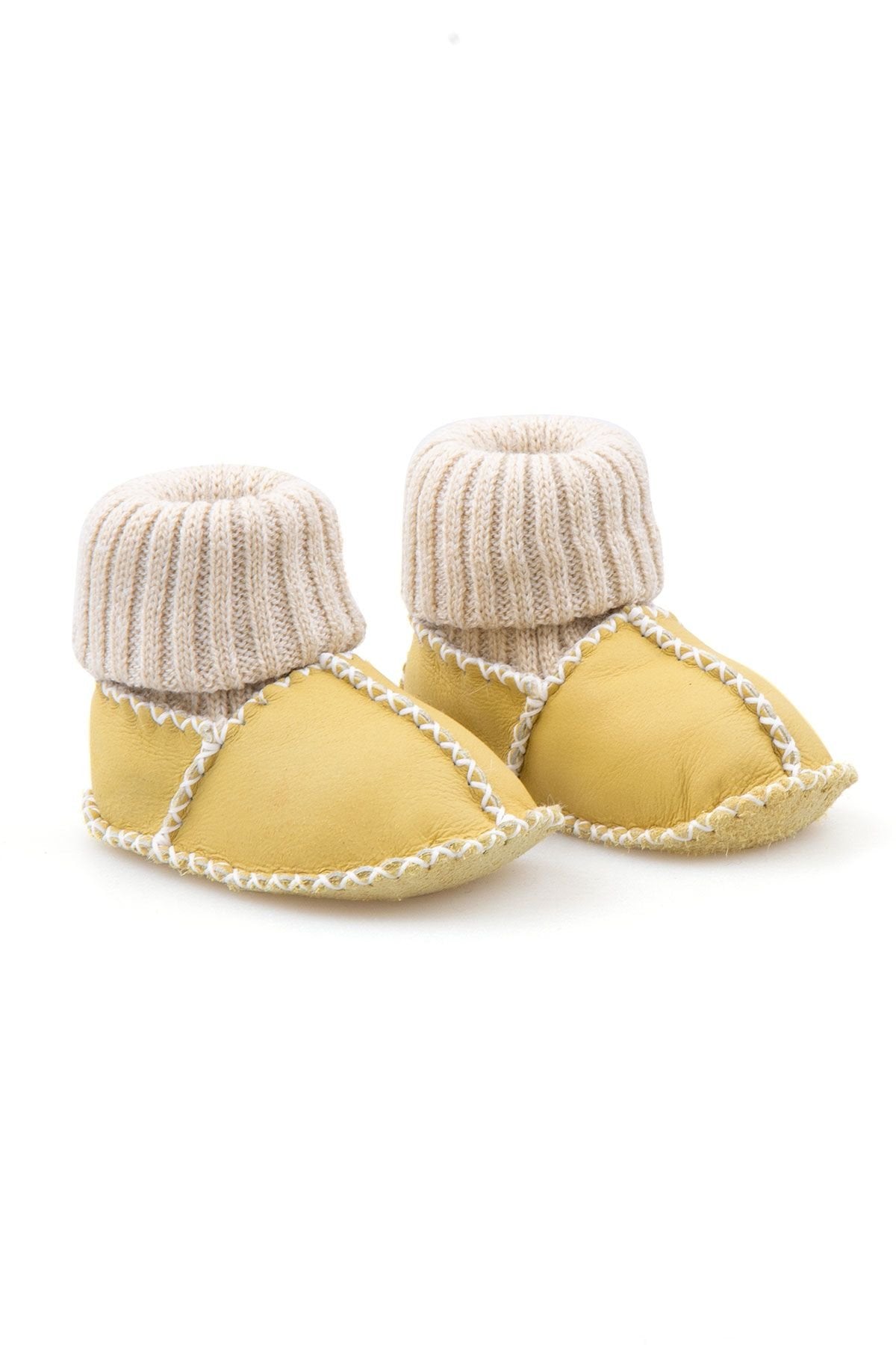 Pegia Shearling Baby's Booties With Socks 141107  - Yellow