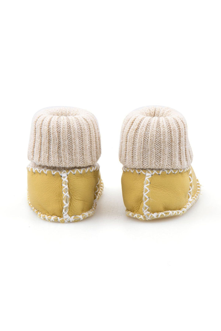 Pegia Shearling Baby's Booties With Socks 141107  - Yellow