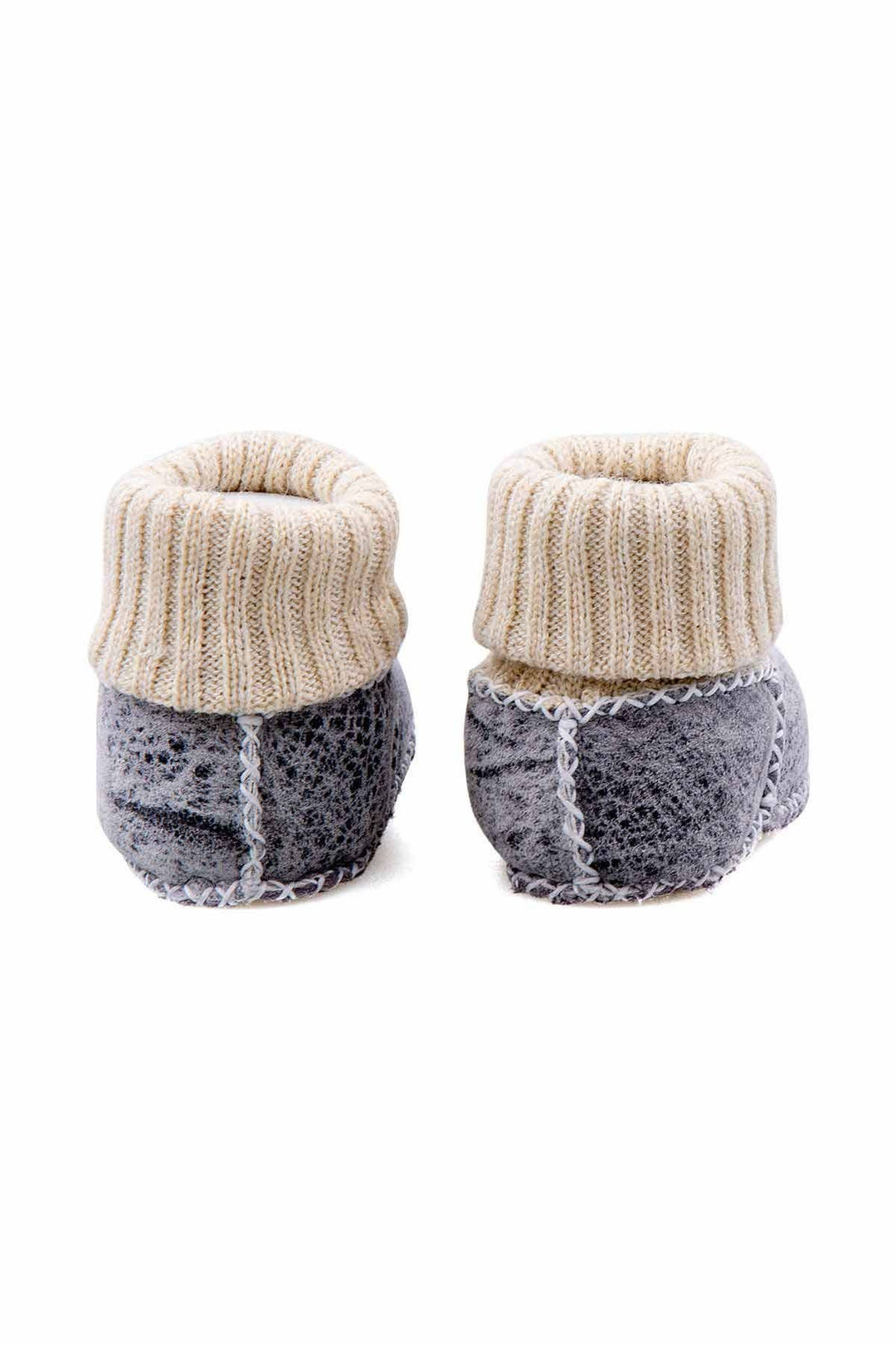Pegia Shearling Baby's Booties With Socks 141107  - Charcoal