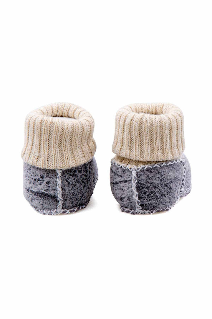 Pegia Shearling Baby's Booties With Socks 141107  - Charcoal