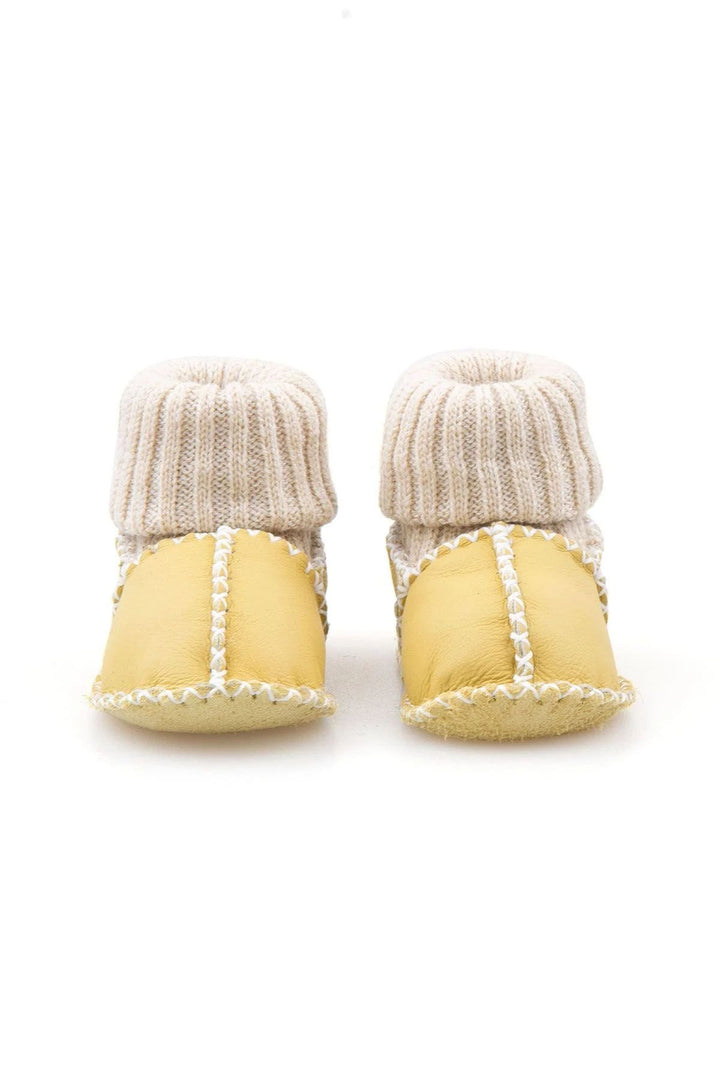 Pegia Shearling Baby's Booties With Socks 141107  - Yellow
