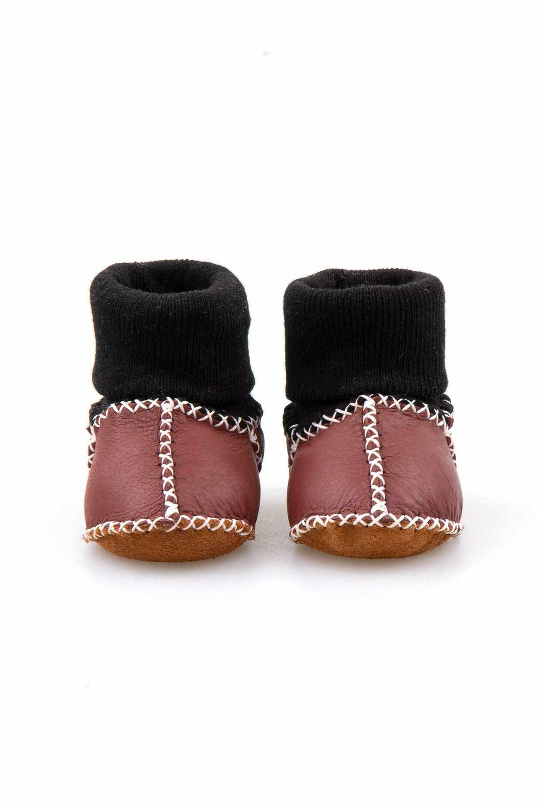Pegia Shearling Baby's Booties With Socks 141112  - Burgundy