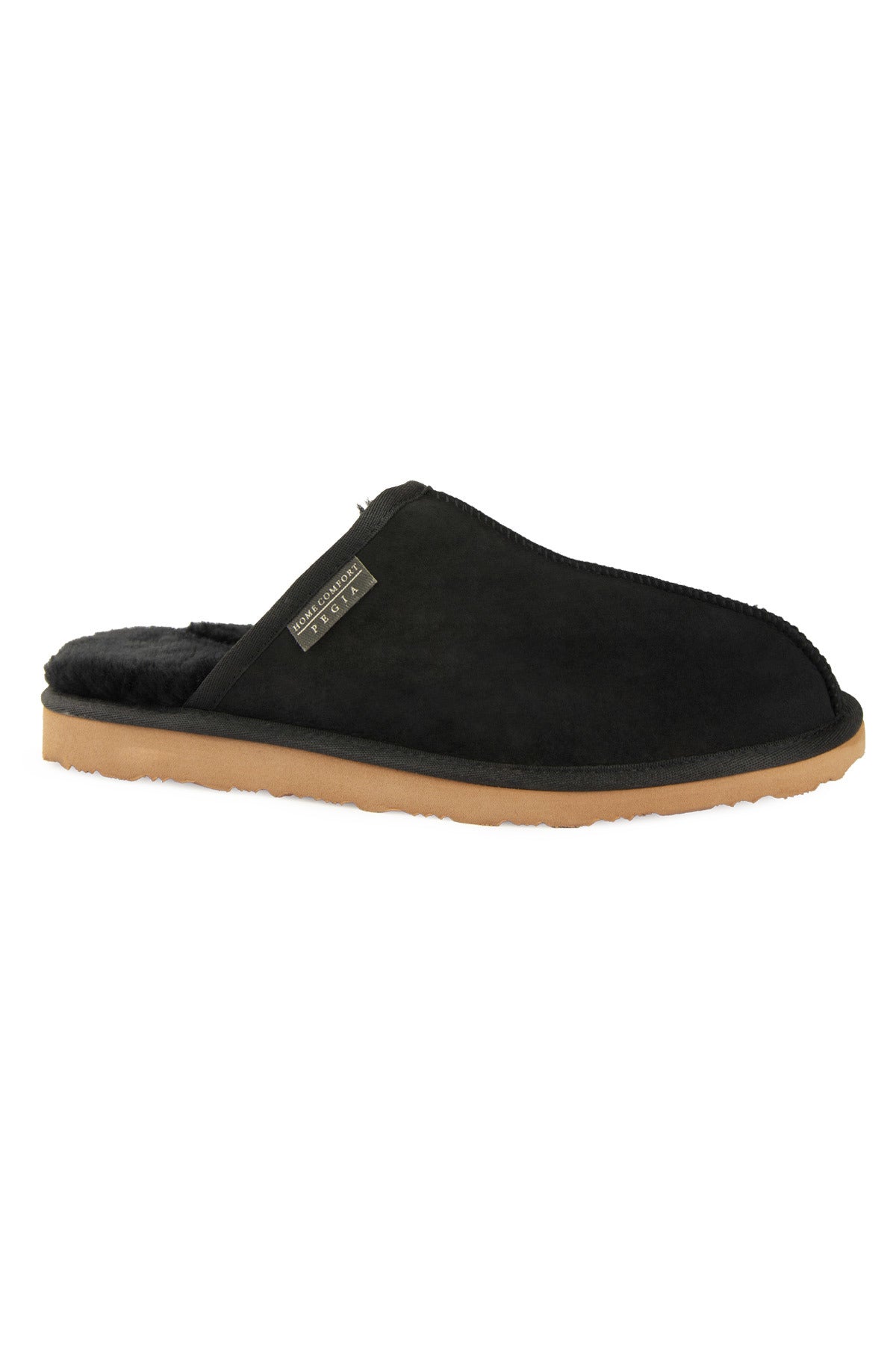 Pegia Men's Sheepskin House Slippers 111030  - Black