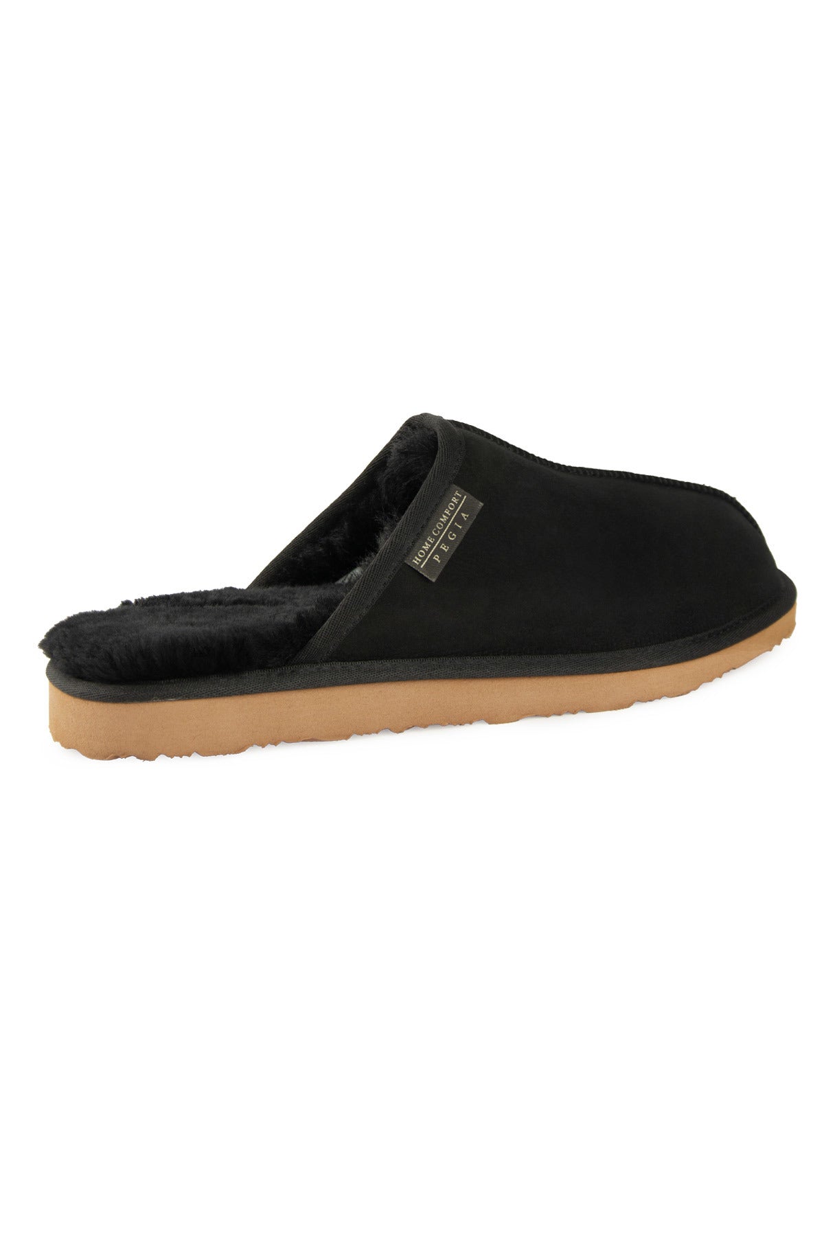 Pegia Men's Sheepskin House Slippers 111030  - Black