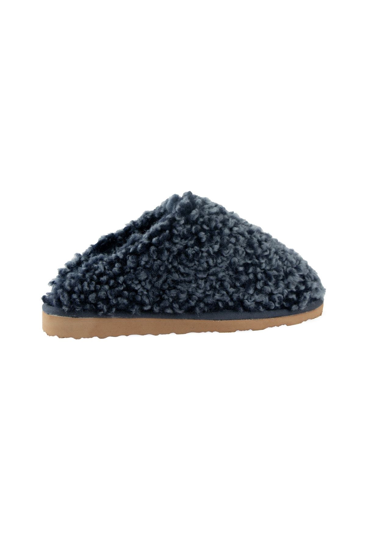 Pegia Genuine Sheepskin Fur House Slipper 191213  - Navy