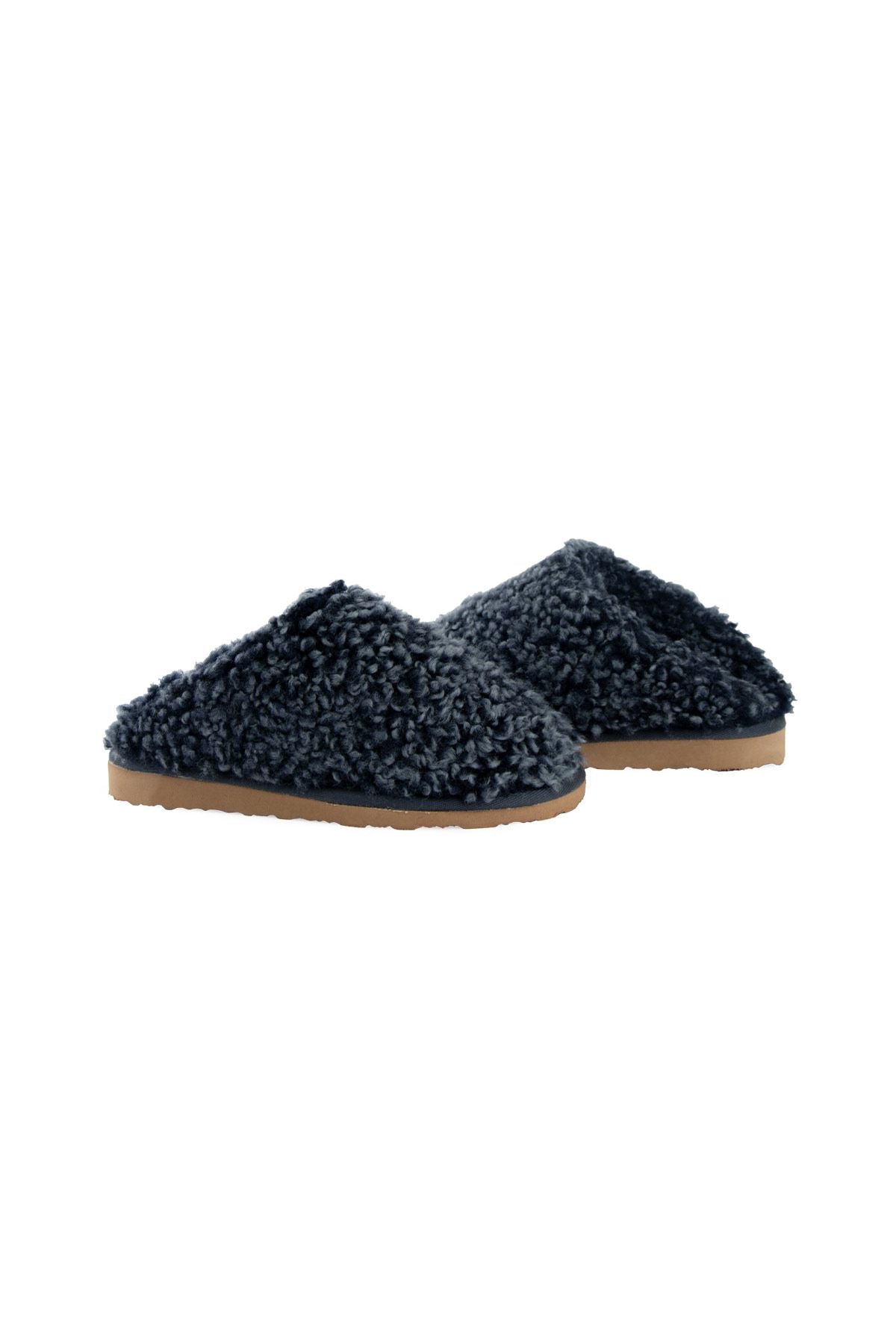 Pegia Genuine Sheepskin Fur House Slipper 191213  - Navy