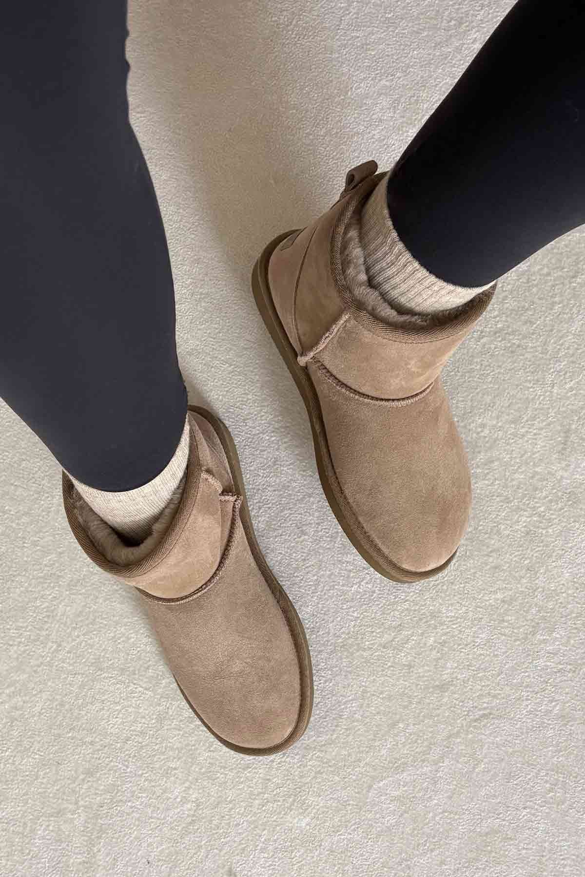 Pegia Sheepskin Women's Boots 191021  - Stone