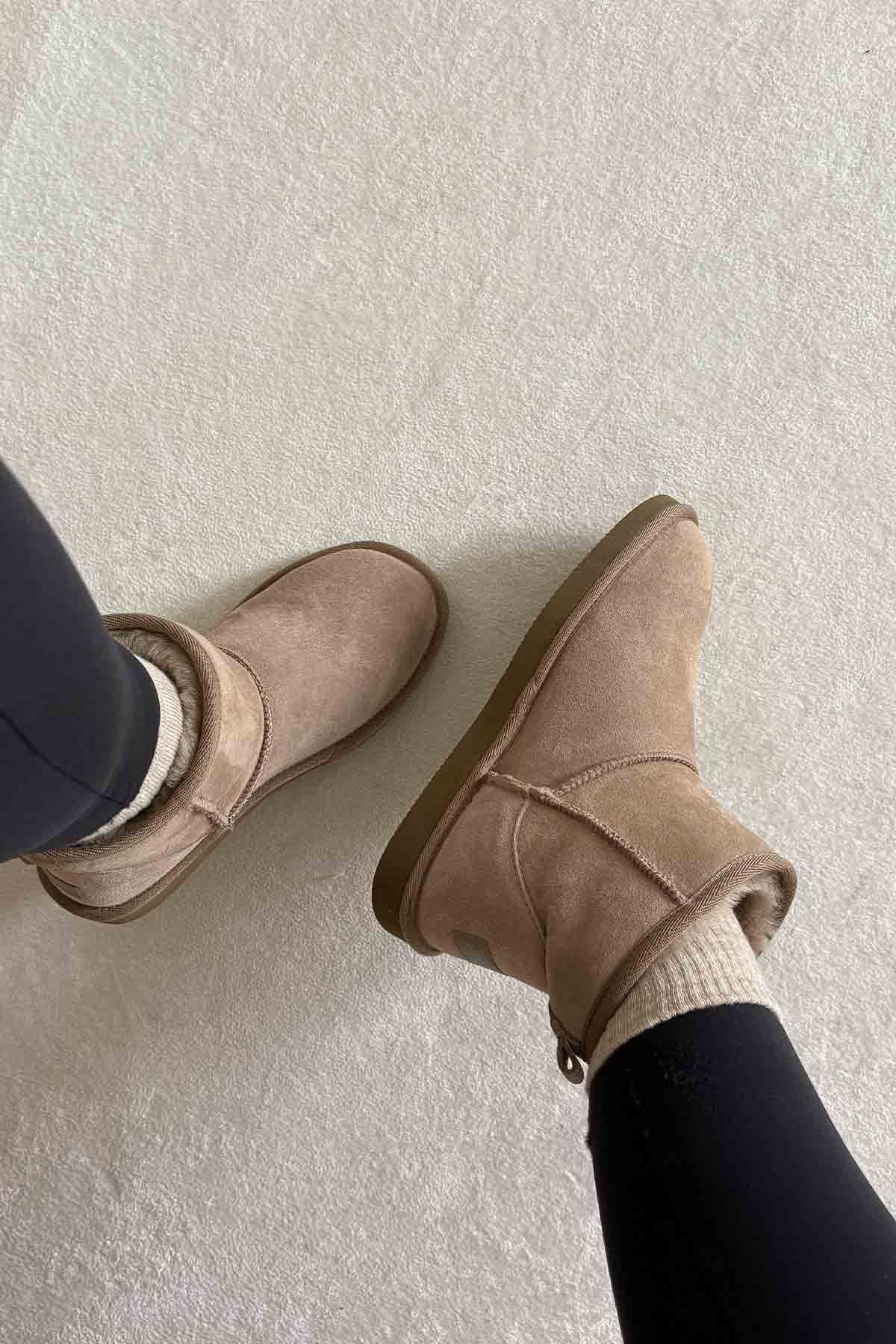 Pegia Sheepskin Women's Boots 191021  - Stone