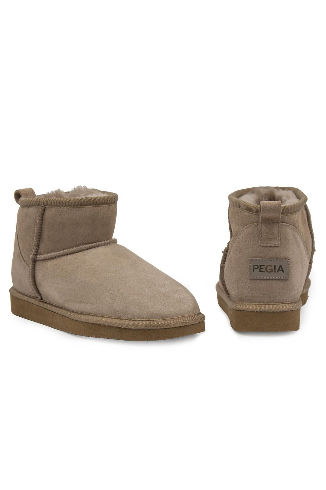 Pegia Genuine Suede Women's Mini Boots 191130  - Stone