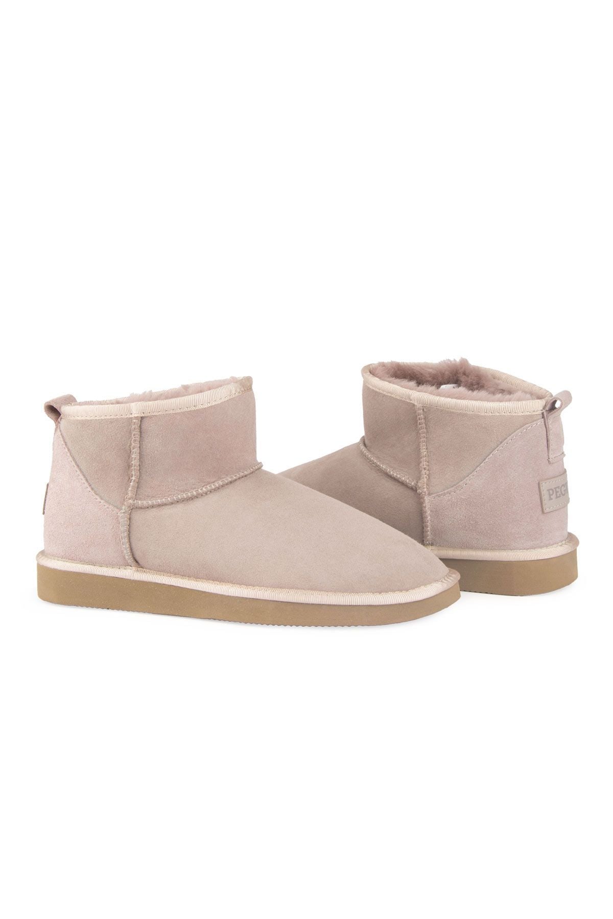 Pegia Genuine Suede Women's Mini Boots 191130  - Latte