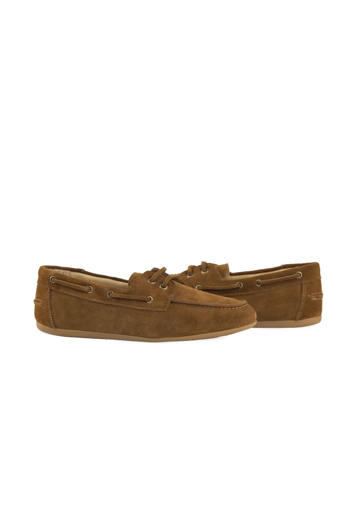Pegia Women's Genuine Suede Lace-Up Loafer 700959  - Chestnut