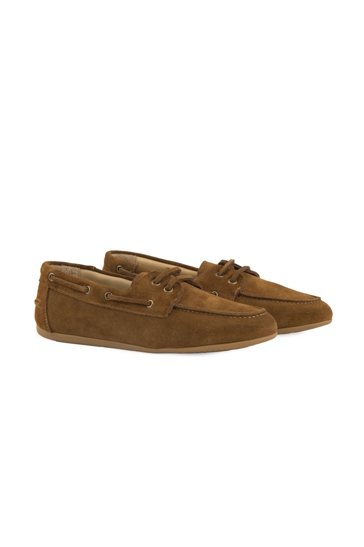 Pegia Women's Genuine Suede Lace-Up Loafer 700959  - Chestnut