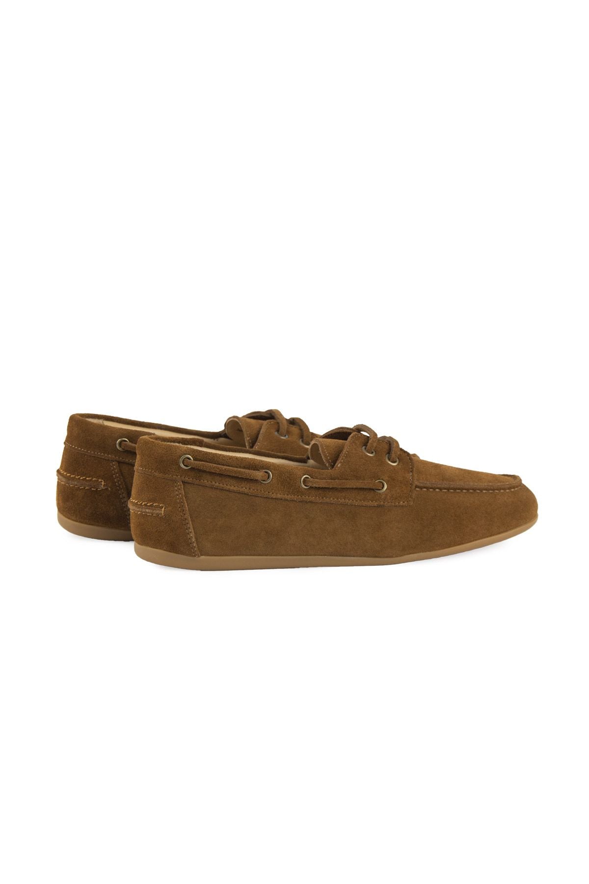 Pegia Women's Genuine Suede Lace-Up Loafer 700959  - Chestnut