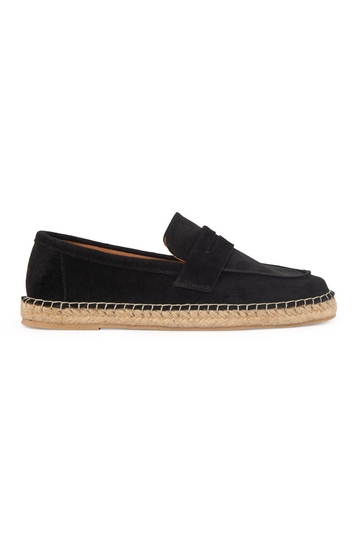 Pegia Men's Genuine Suede Espadrilles DG5025  - Black