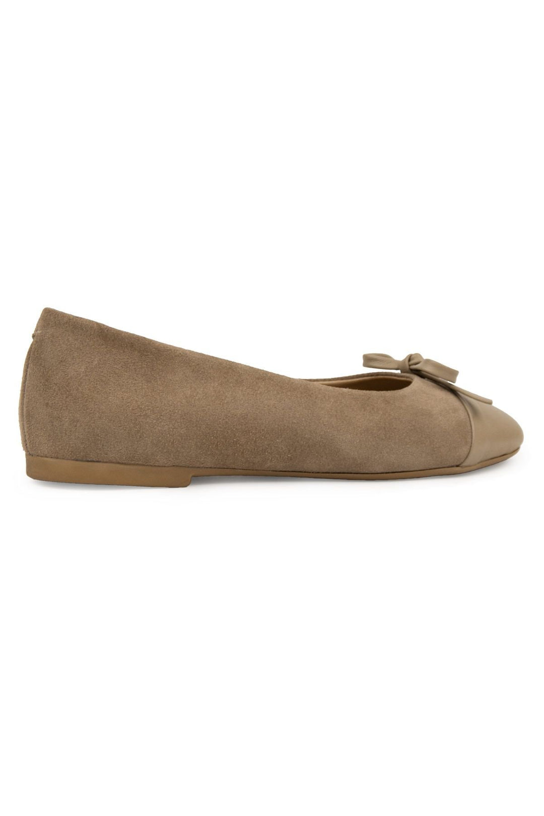 Pegia Genuine Suede Bow Ballet Flats DG6049  - Stone