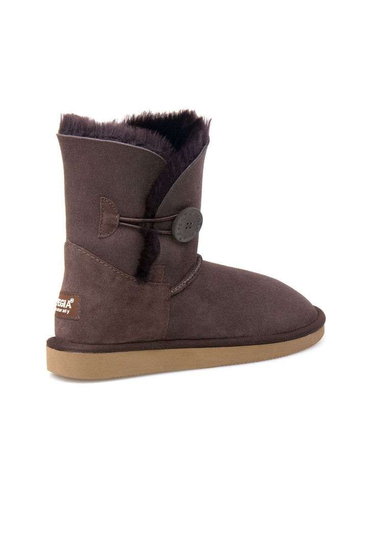 Pegia Shearling Button Women's Boots 191031  - Choco