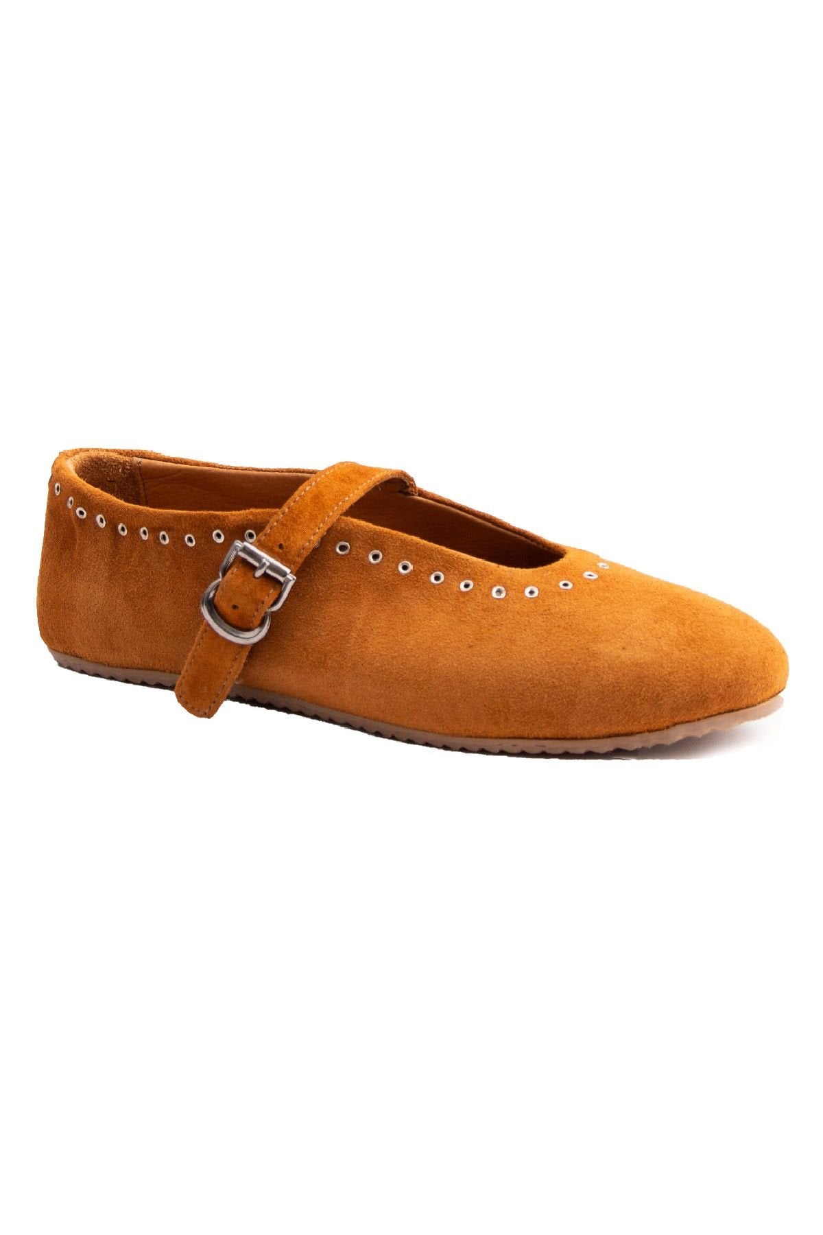 Pegia Suede Women's Ballet Shoes 700951  - Chestnut