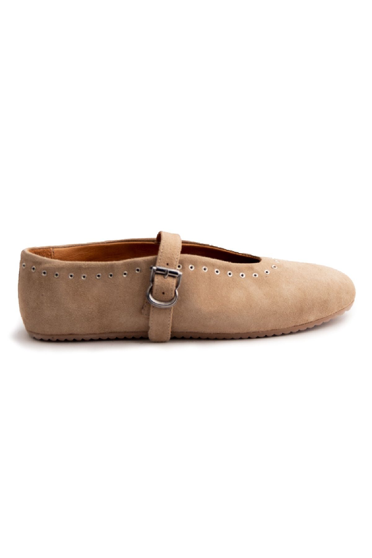 Pegia Suede Women's Ballet Shoes 700951  - Stone