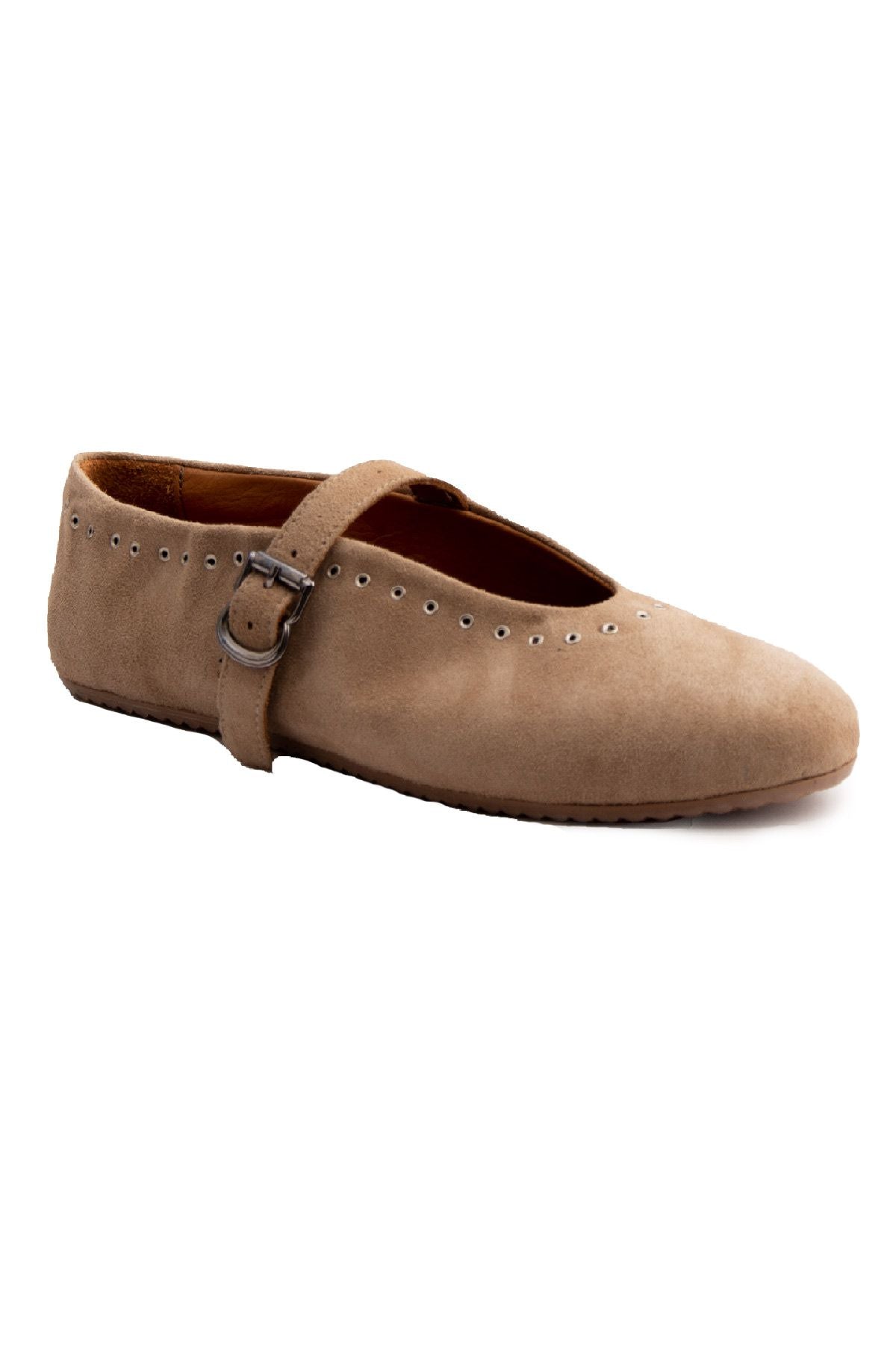 Pegia Suede Women's Ballet Shoes 700951  - Stone