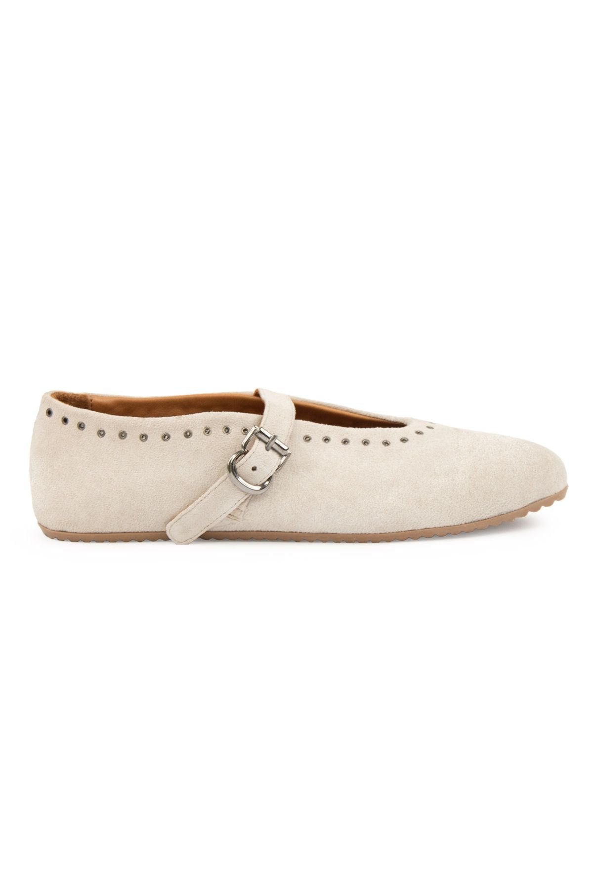 Pegia Suede Women's Ballet Shoes 700951  - Beige