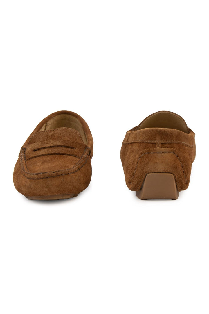Pegia Genuine Suede Women's Loafers 700907  - Chestnut