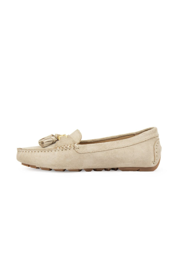Pegia Women's Genuine Suede Loafers 700908  - Beige
