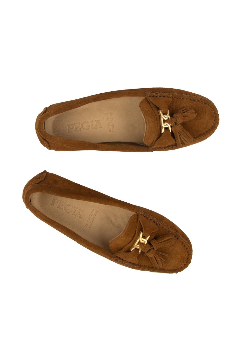 Pegia Women's Genuine Suede Loafers 700908  - Chestnut