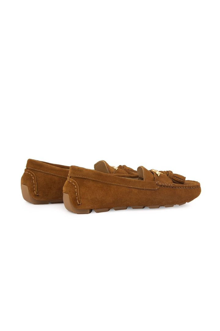 Pegia Women's Genuine Suede Loafers 700908  - Chestnut