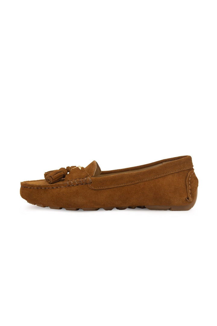 Pegia Women's Genuine Suede Loafers 700908  - Chestnut