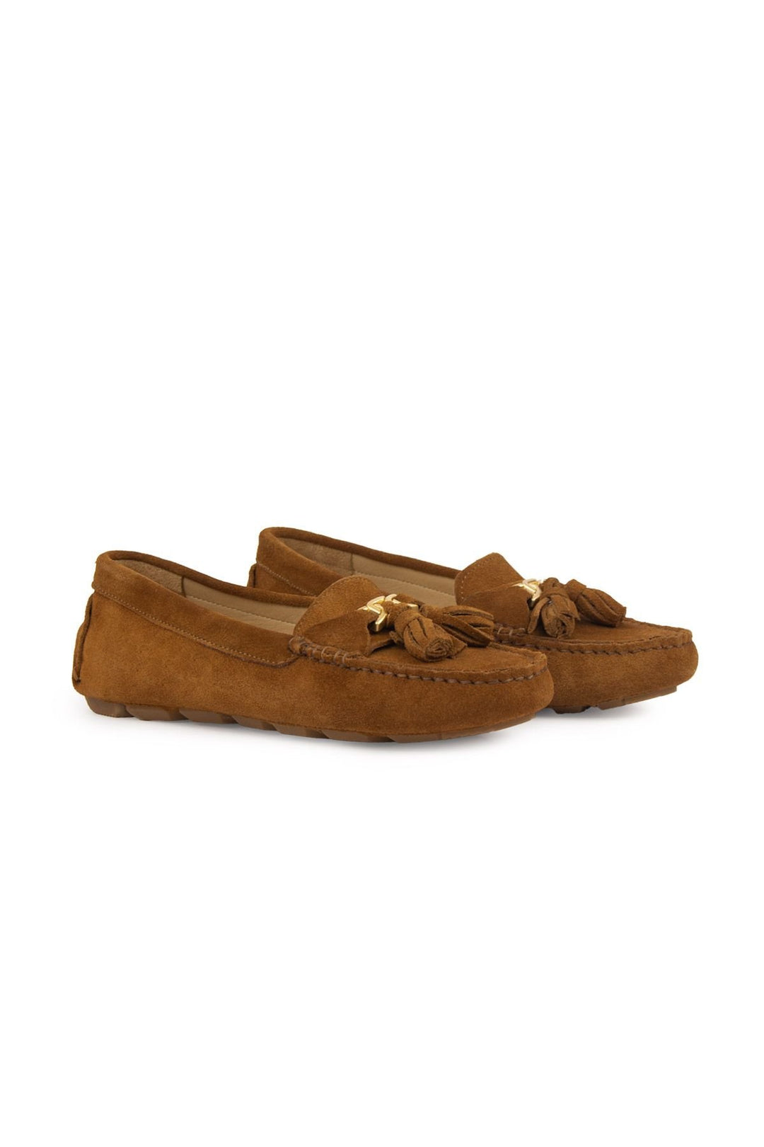 Pegia Women's Genuine Suede Loafers 700908  - Chestnut