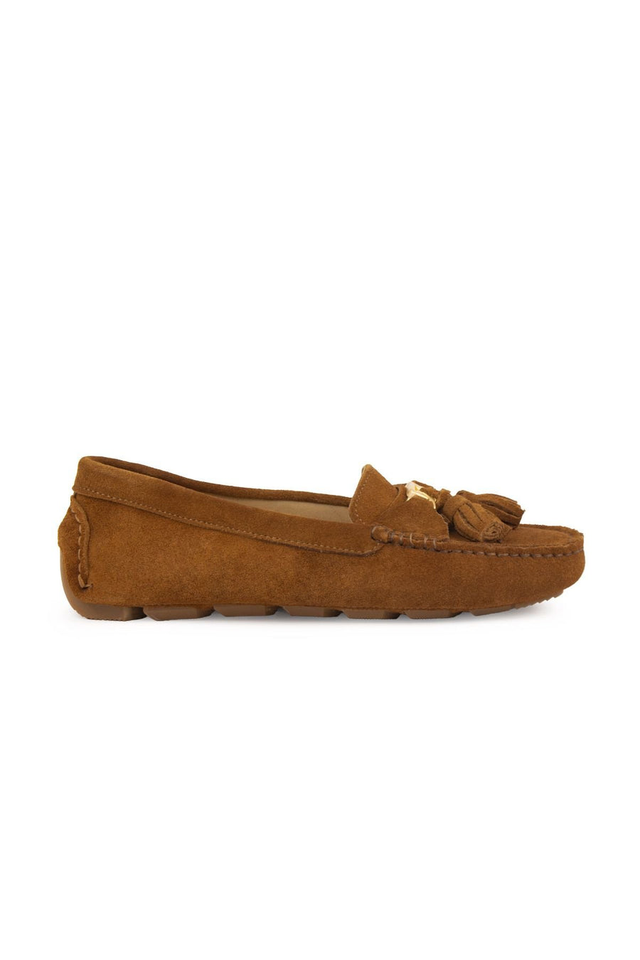 Pegia Women's Genuine Suede Loafers 700908  - Chestnut