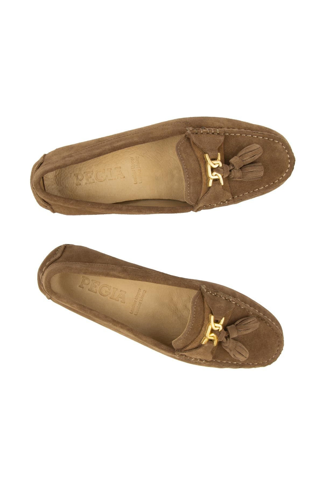 Pegia Women's Genuine Suede Loafers 700908  - Mustard