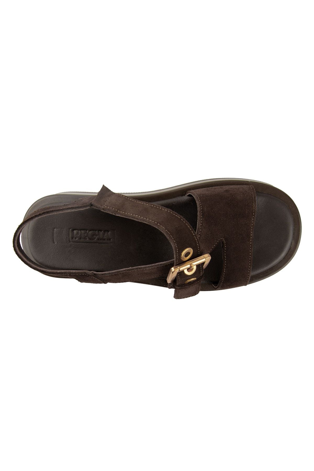 Pegia Genuine Suede Buckle Women's Sandal DG6092  - Choco