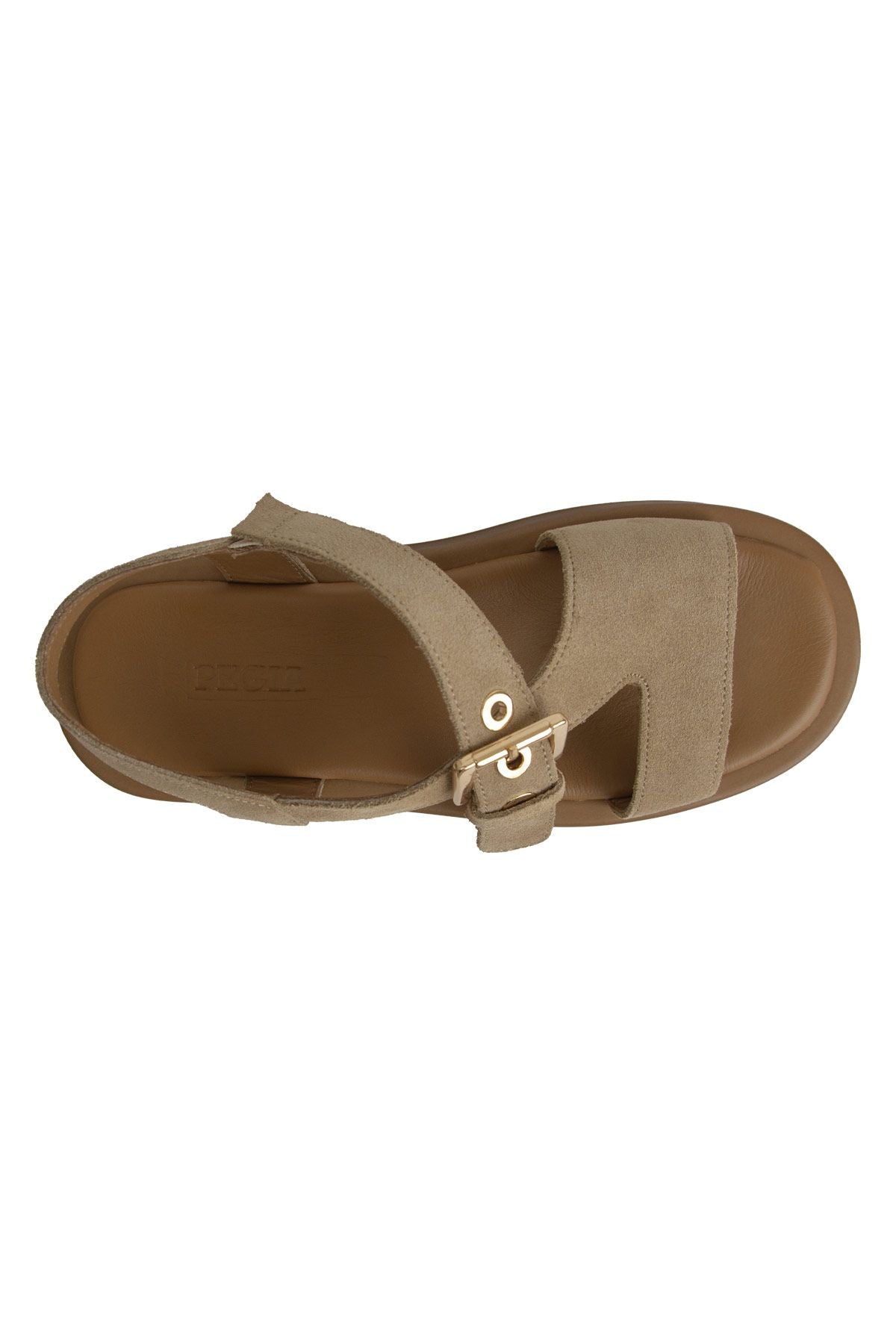 Pegia Genuine Suede Buckle Women's Sandal DG6092  - Latte