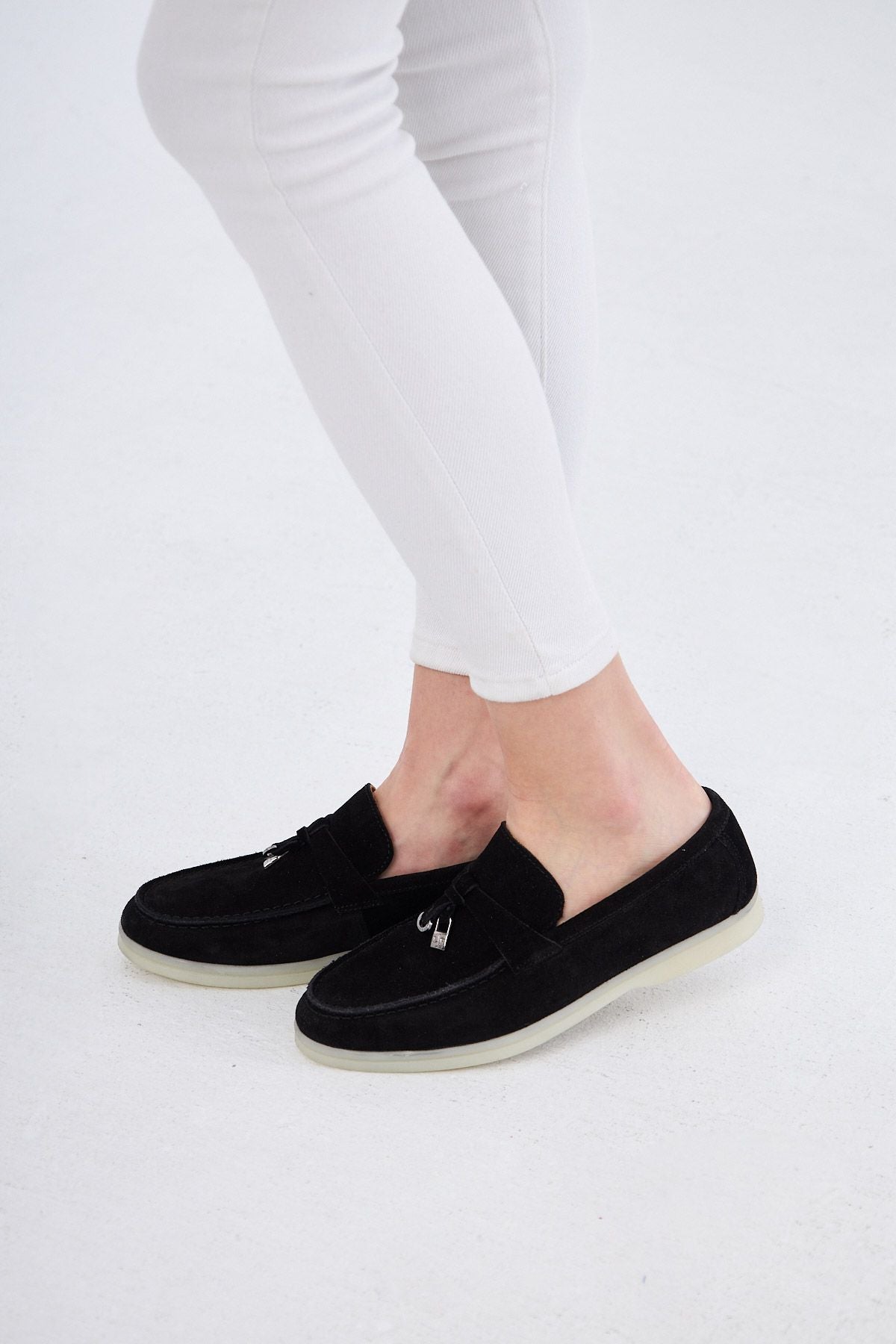 Pegia Genuine Suede Women's Loafer 700911  - Black