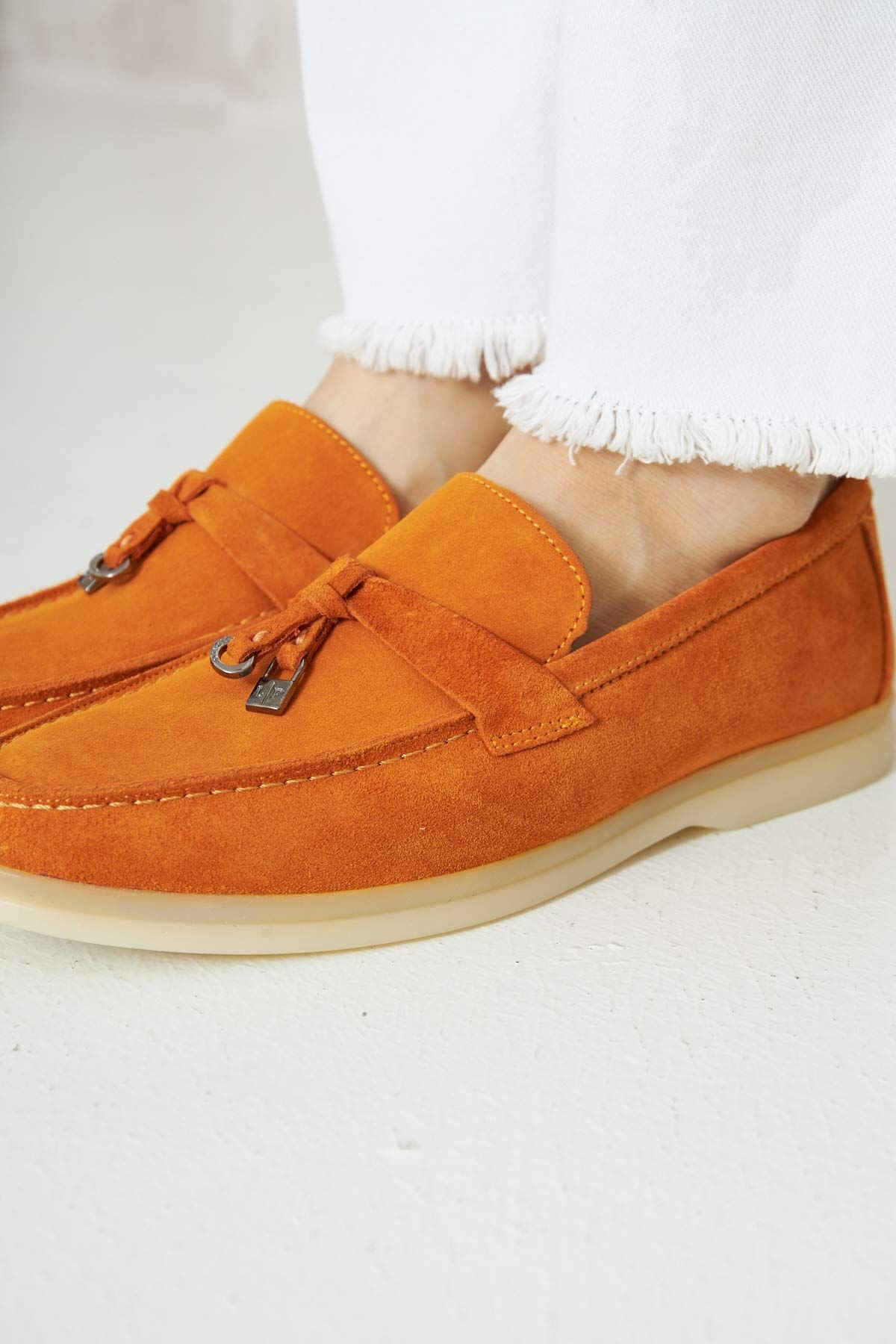 Pegia Genuine Suede Women's Loafer 700911  - Orange