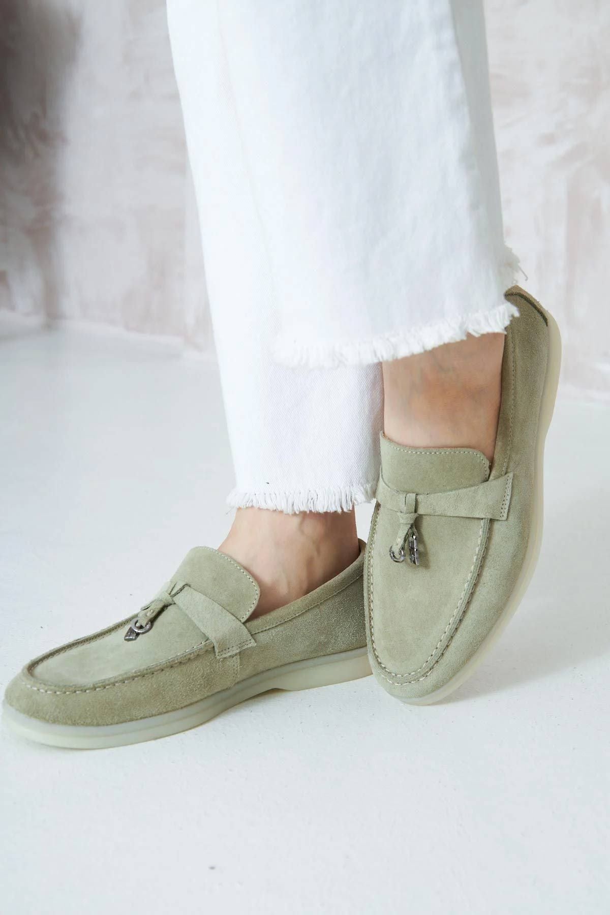 Pegia Genuine Suede Women's Loafer 700911  - Mint