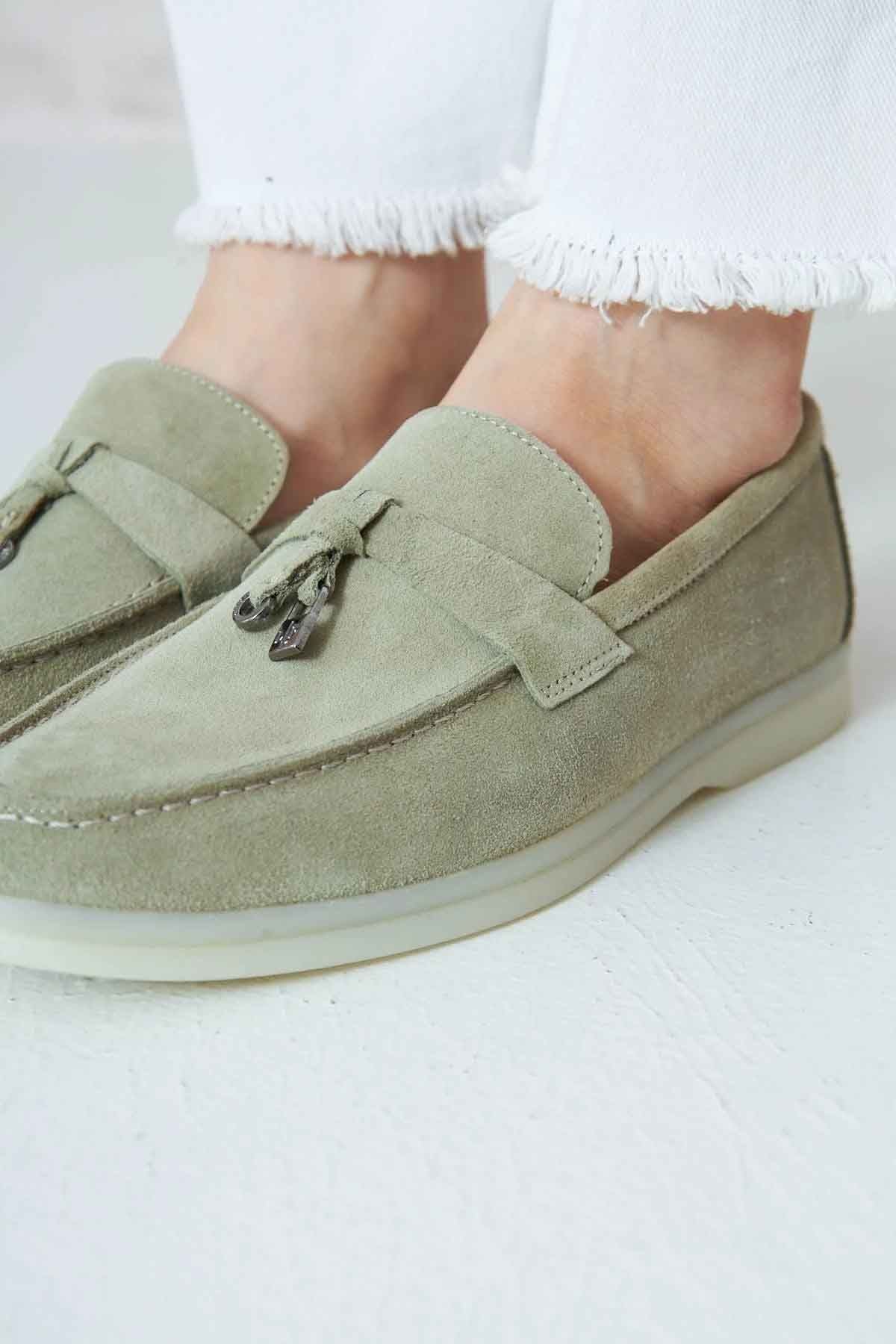 Pegia Genuine Suede Women's Loafer 700911  - Mint